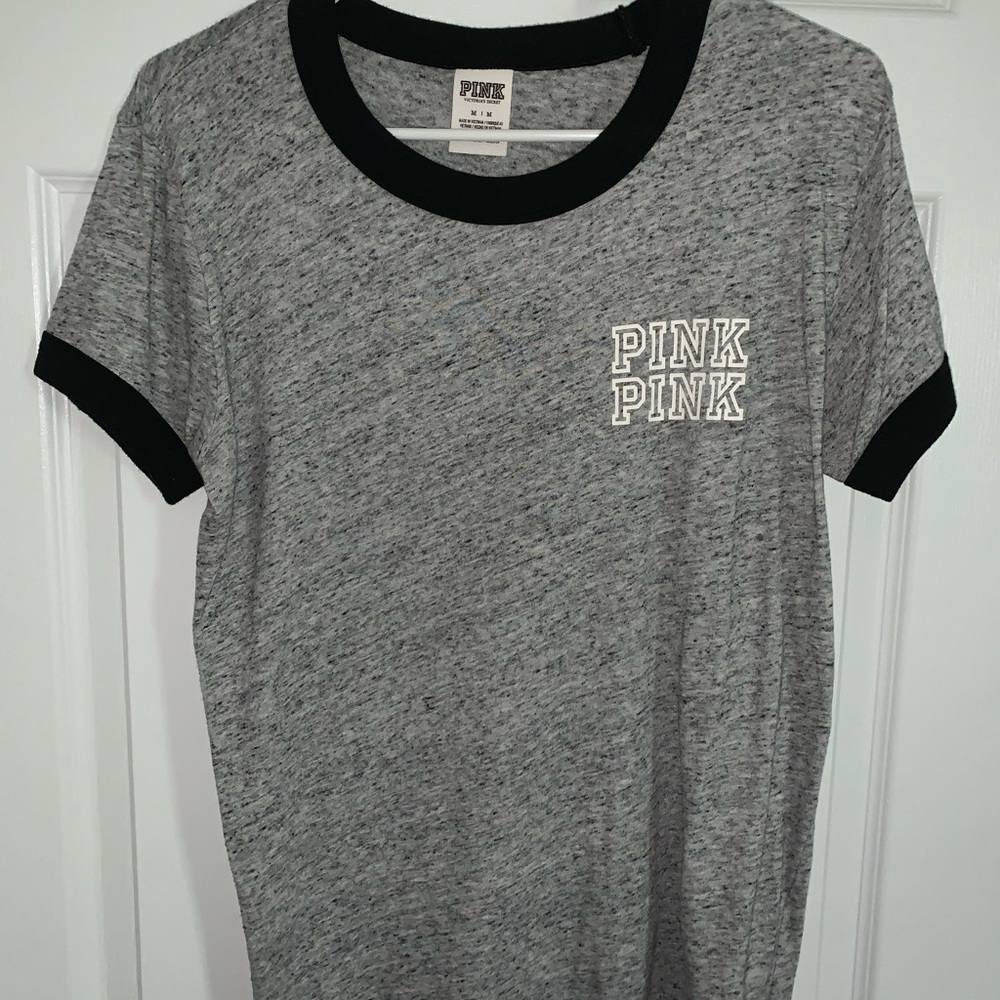 PINK grey/black causal tee